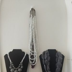 18 in. 5 Layer White Beaded Necklace